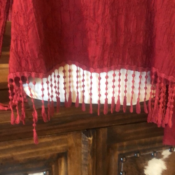 Coco Jameson ladies L/S textured top w/ fringe size XL - Picture 5 of 6